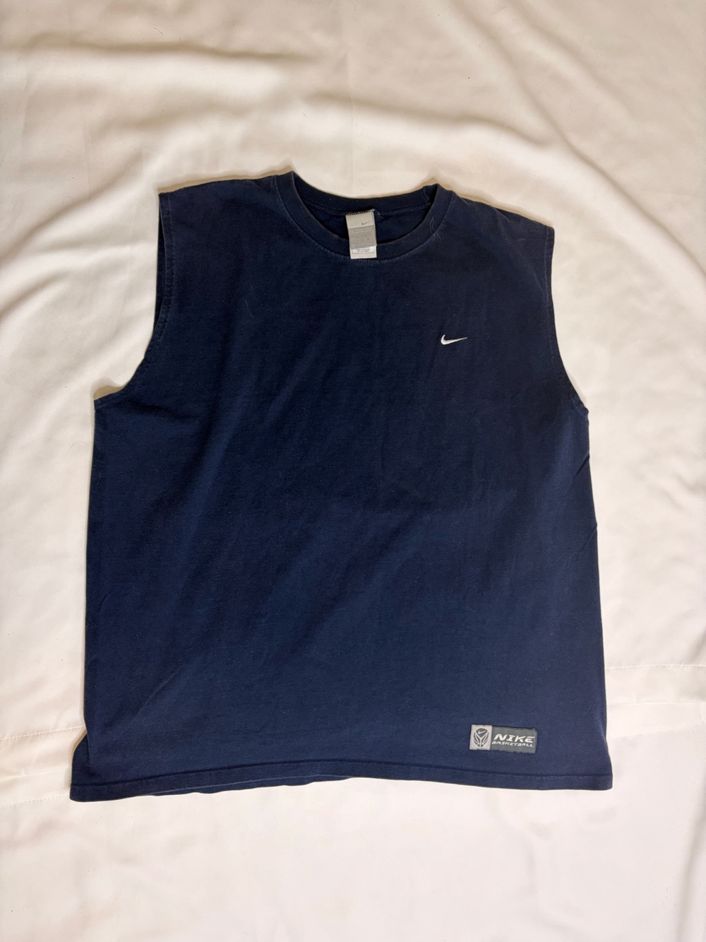 VINTAGE 90’s NIKE Basketball Men's Navy SWOOSH Sleeveless Muscle, XL